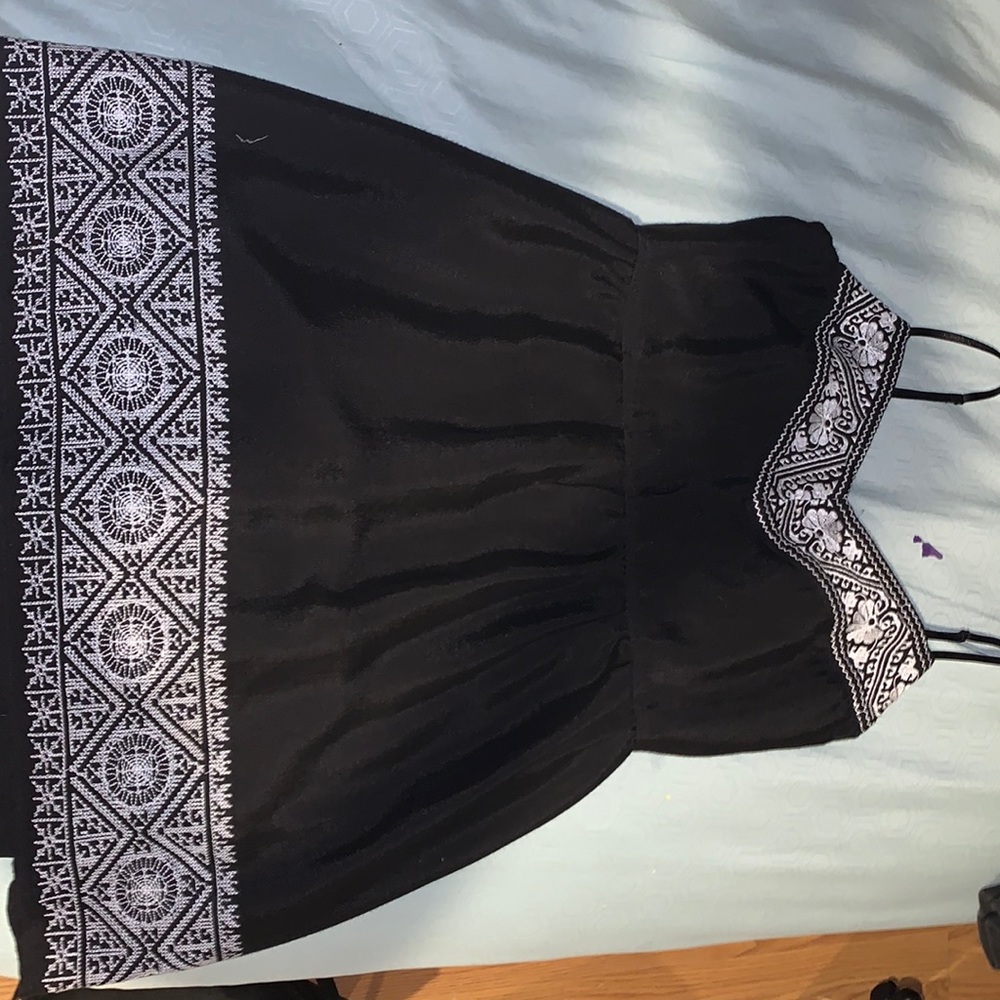 Black Floral Pattern Medium Dress - Three Pink Hearts Trixxi